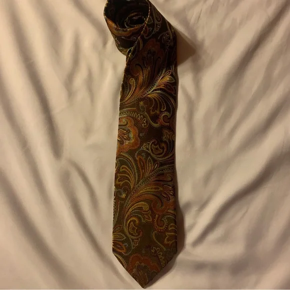 Steven Land The Big Knot Necktie in Multi-Color Floral Pattern and Handkerchief